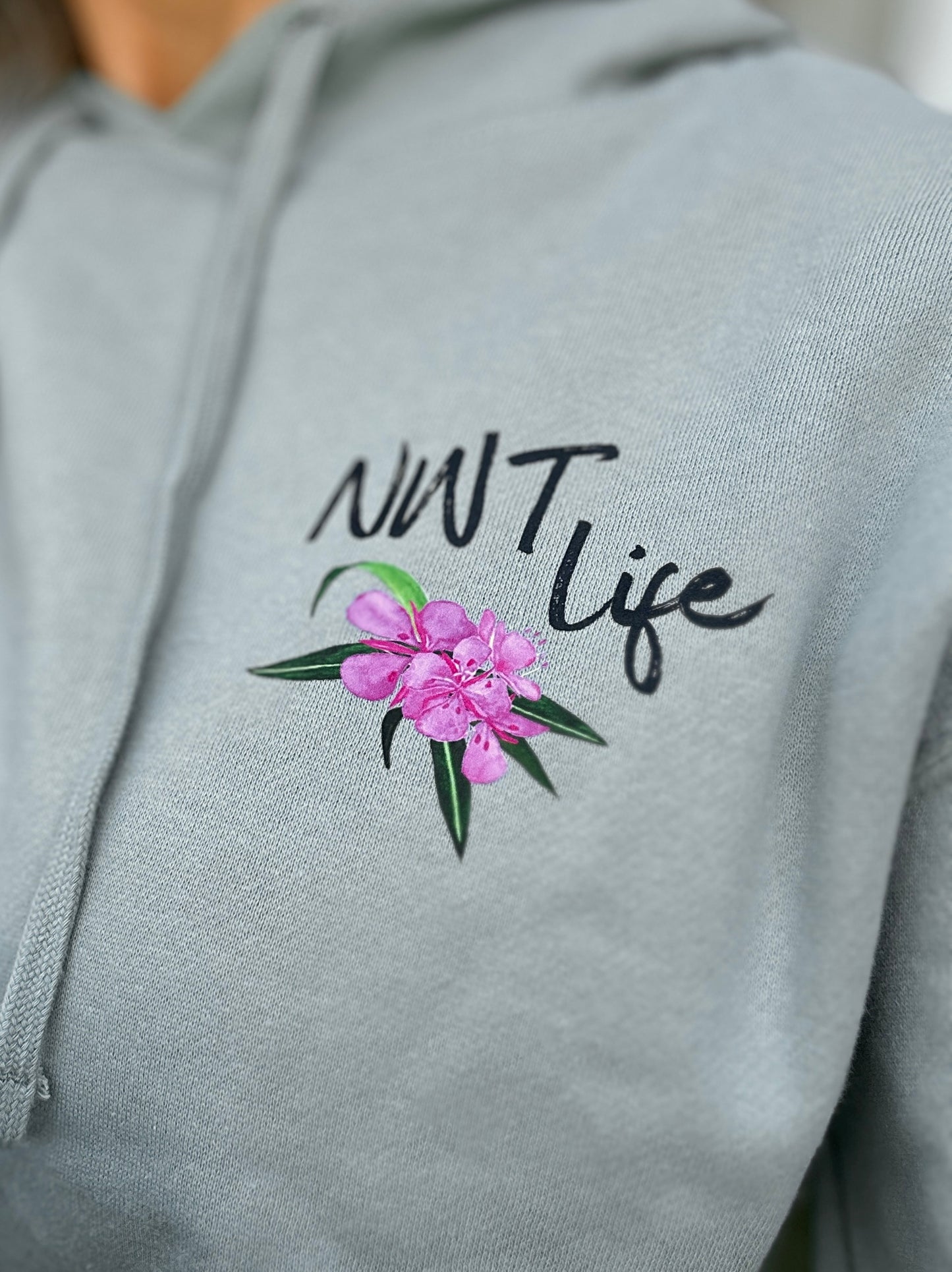 Fireweed Lightweight Crop Hoodie ~ Sage Green