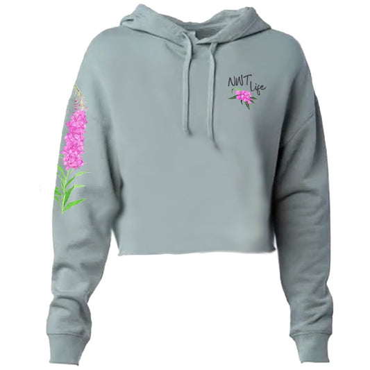 Fireweed Lightweight Crop Hoodie ~ Sage Green