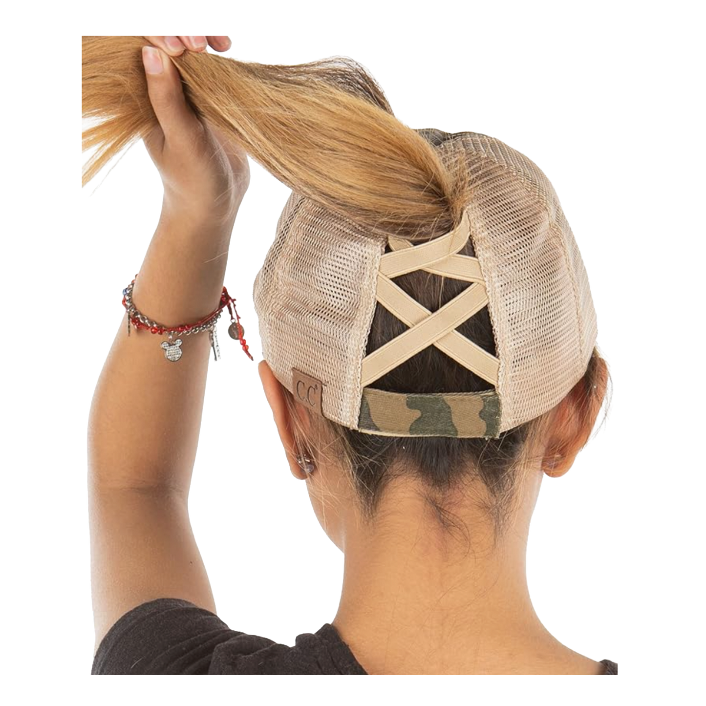 Ball Caps with Criss Cross Ponytail Backs