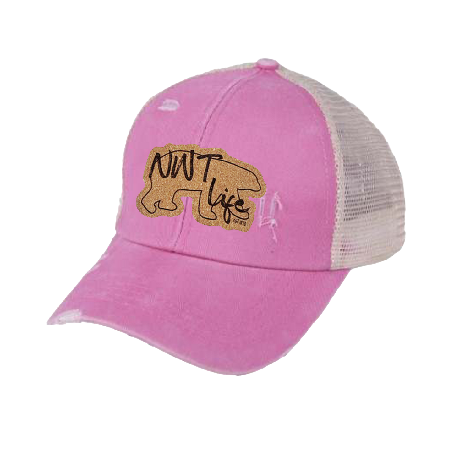 Ball Caps with Criss Cross Ponytail Backs