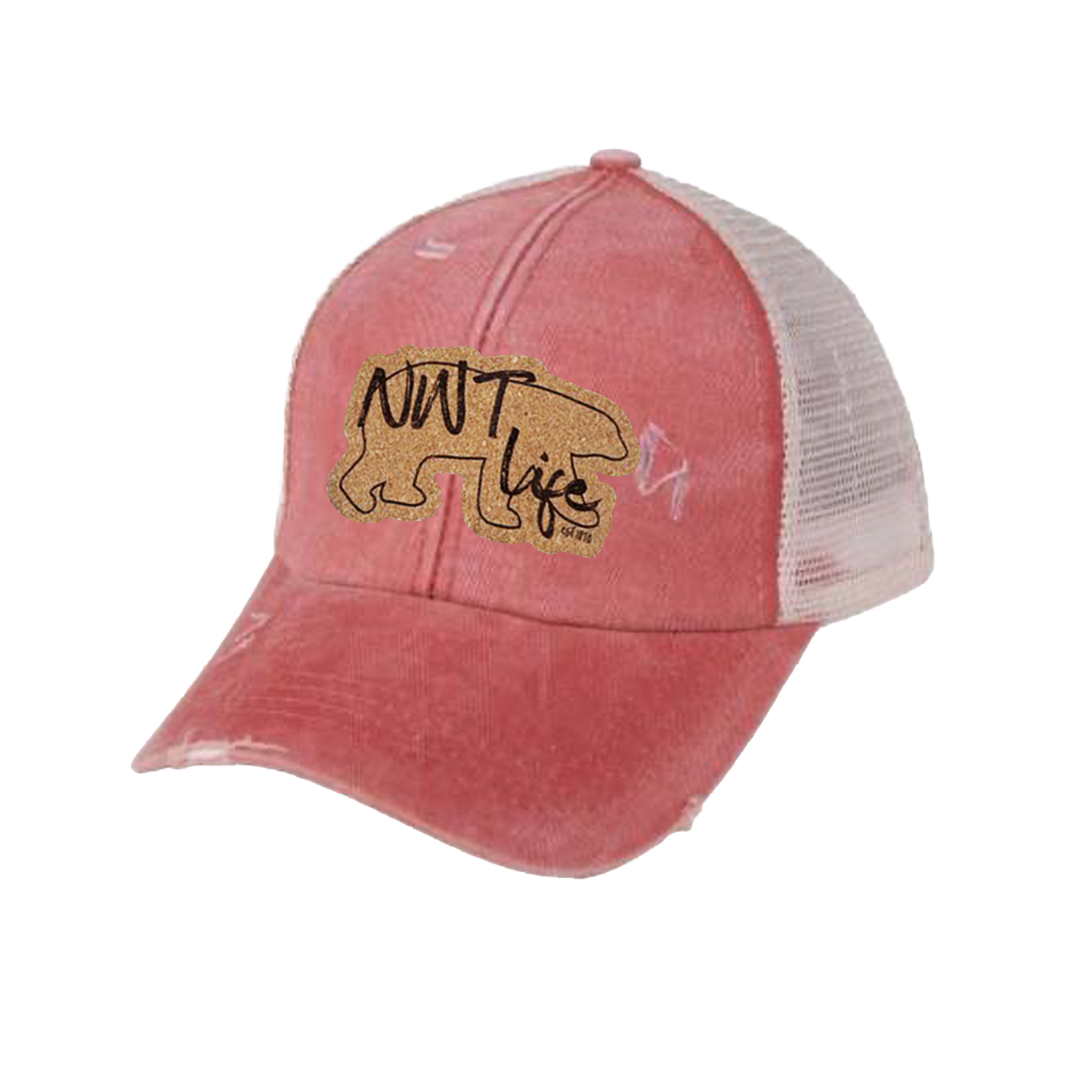 Ball Caps with Criss Cross Ponytail Backs