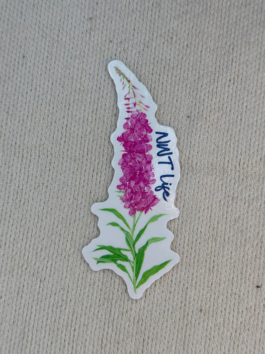 Fireweed sticker 3” x 1.15”